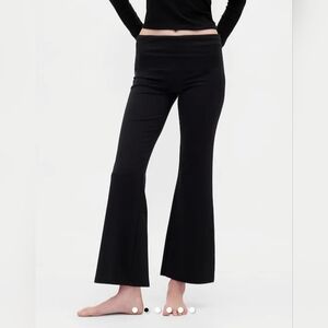 GAP Body Foldover Black Flare Legging Pants NWT
